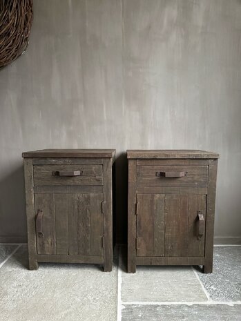 Nachtkastjes Driftwood met lade en deur set B (afhalen)