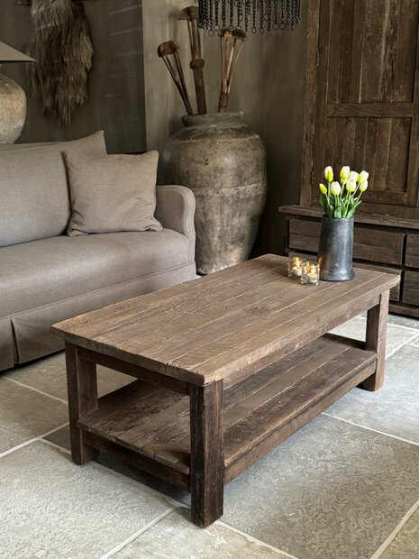 Salontafel Driftwood met onderblad 120x60cm B (afhalen)