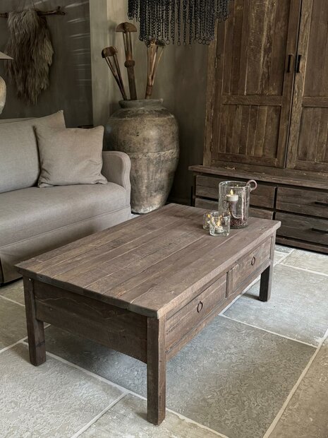 Salontafel Driftwood met 2 lades 120x60cm 