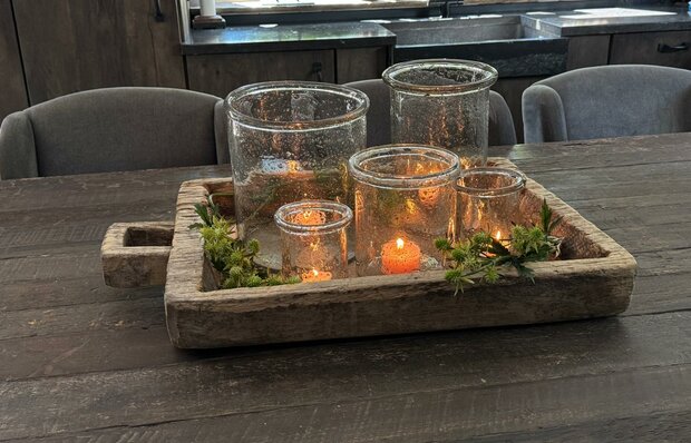 Windlicht Aura Peeperkorn 9x9x12cm