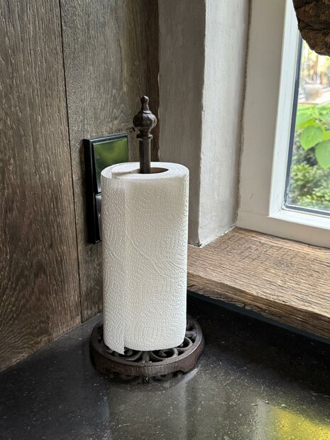 Keukenrolhouder gietijzer bruin