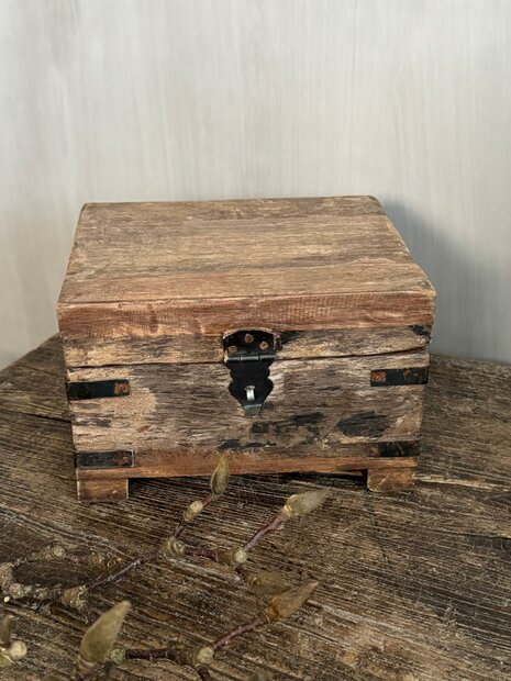 Houten kistje oud hout | Houten kistje truckwood  D small