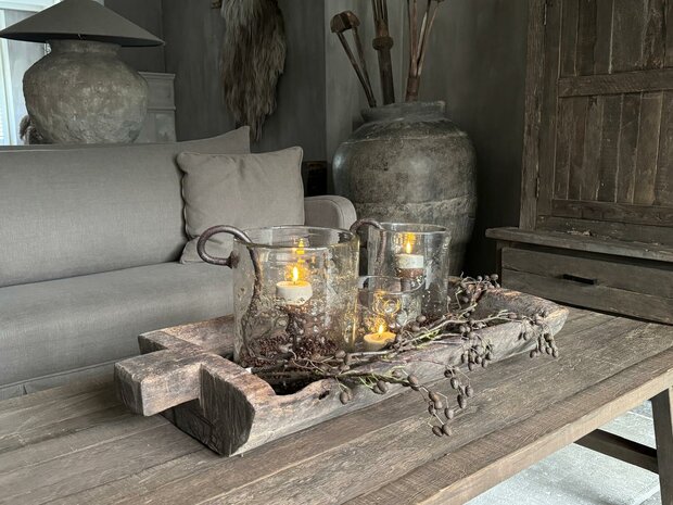 Houten bak met handvat | houten schaal met handvat 2