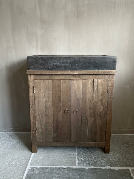 Badkamermeubel Driftwood|Badkamermeubel oud hout 2- deurs (afhalen)