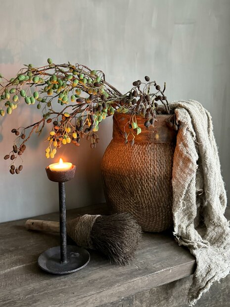 Authentieke Chinese mand met houten rand L2