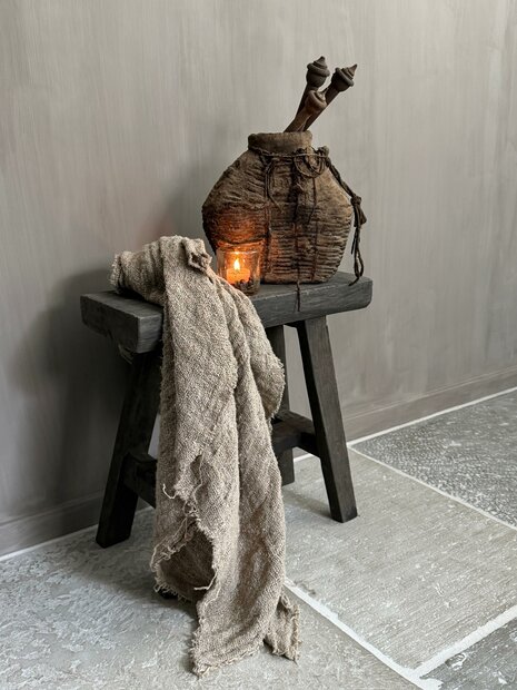 Oud houten kruk Old Barn 45cm D