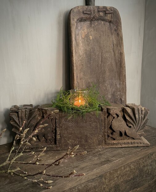 Ornament kandelaar snijwerk Aura Peeperkorn XL B (afhalen)